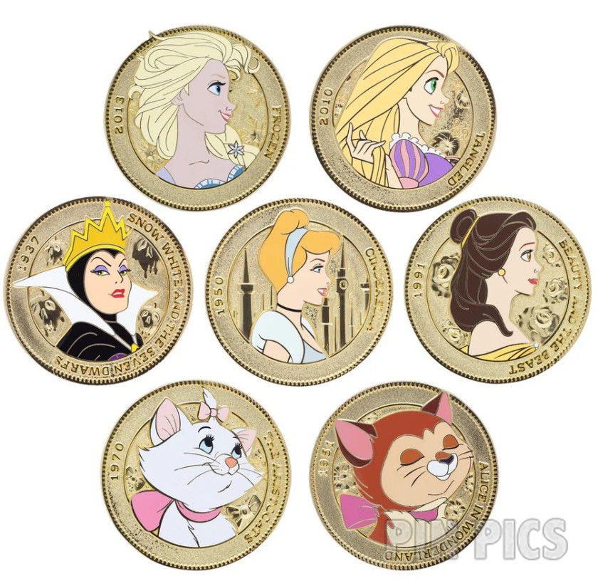 PALM - Elsa, Rapunzel, Evil Queen, Cinderella, Belle, Marie, Dinah - Coin Series - Wave 2 - Jumbo