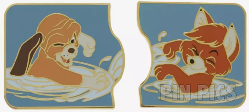 BoxLunch - Water Splashing Fun Set - Tod and Copper - Puzzle - Fox and the Hound