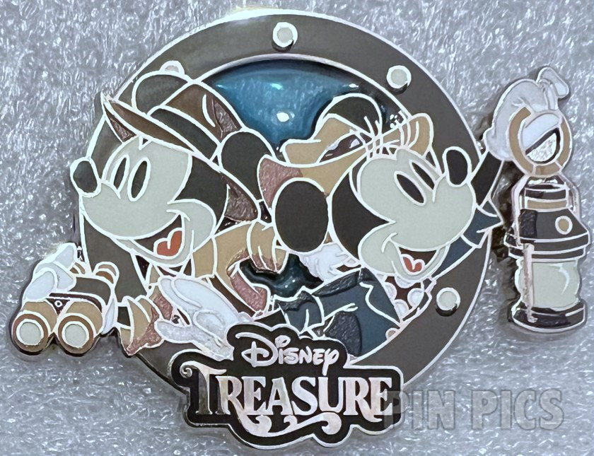 DCL - Mickey and Minnie Mouse - Holding Binoculars and Lantern - Disney Treasure Porthole Booster - Stained Glass