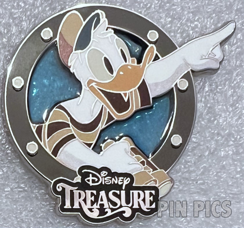 DCL - Donald Duck - Pointing and Holding Binoculars - Disney Treasure Porthole Booster - Stained Glass