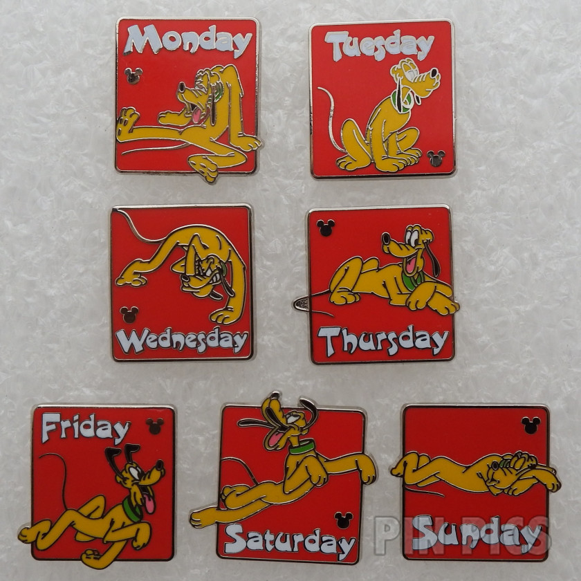 WDW - Pluto Days of the Week Set - Hidden Mickey 2013