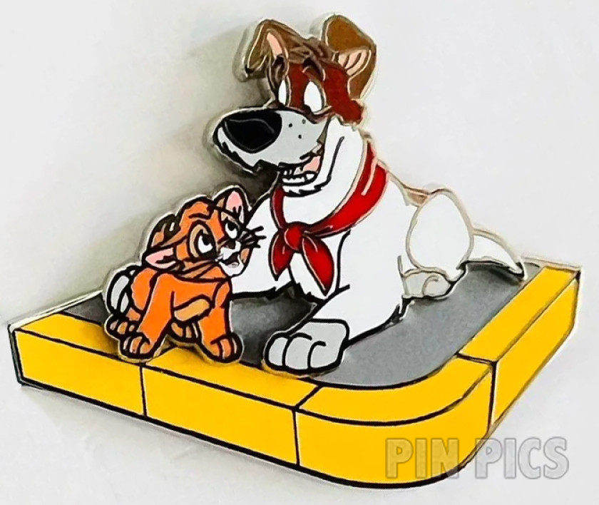 Oliver and Dodger -  Sitting on Sidewalk - Oliver and Company