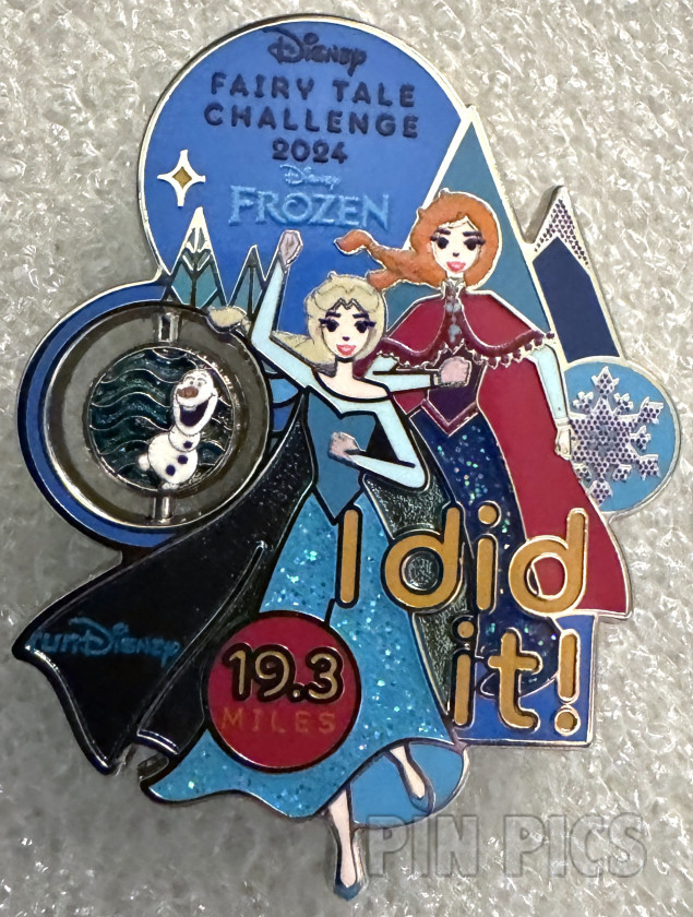 WDW - Elsa, Anna, Olaf - I Did It - Fairy Tale Challenge 2024 - 19.3 Miles - runDisney - Spinner - Frozen