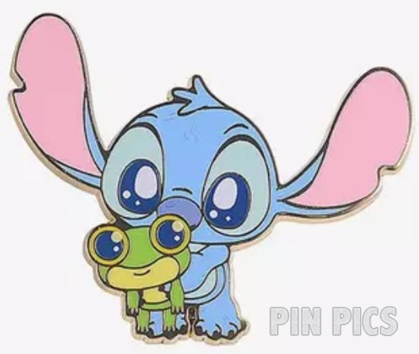 Our Universe - Baby Stitch at Play - Holding Green Frog - Mystery - BoxLunch