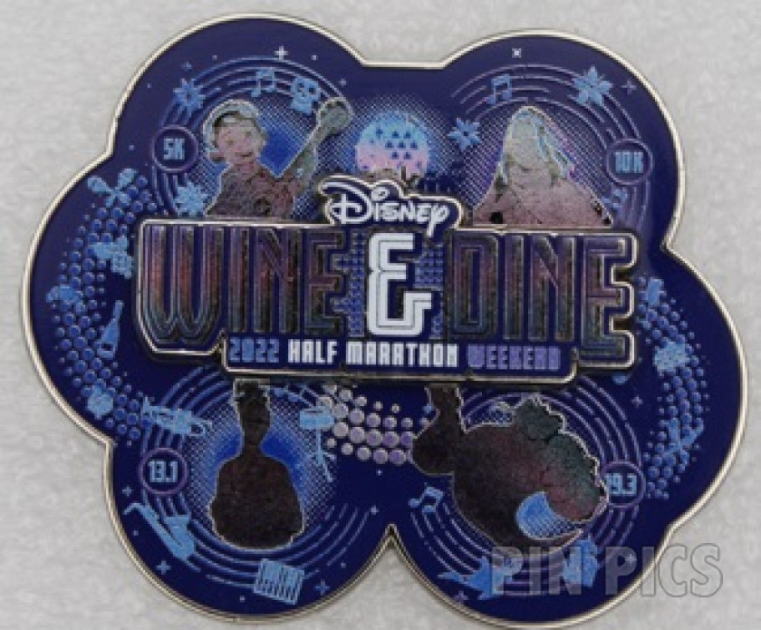 WDW - Miguel, Raya, Joe Gardner, Genie - 2022 Wine and Dine Half Marathon Mini Logo - runDisney