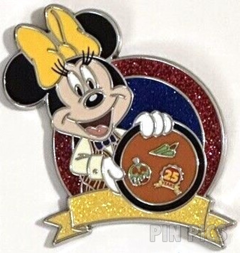 Minnie Dressed as Scoop - Holding Board - Celebrating 25 Years of Disney Pins - Glitter