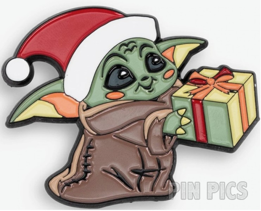 Toynk - Grogu - Wearing Santa Hat and Holding Gift - Christmas - Mandalorian - Star Wars