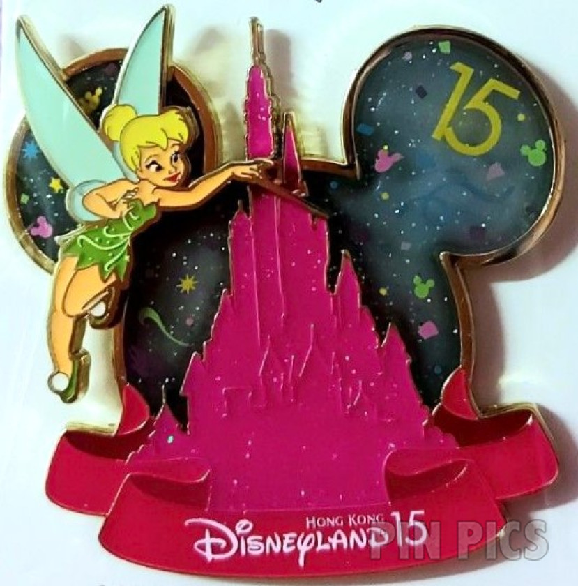 HKDL - Tinker Bell - Pink Castle and Mickey Icon - 15th Anniversary - Cast Exclusive