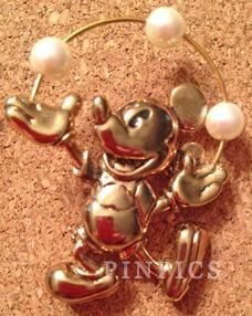 Mickey juggling pearls brooch