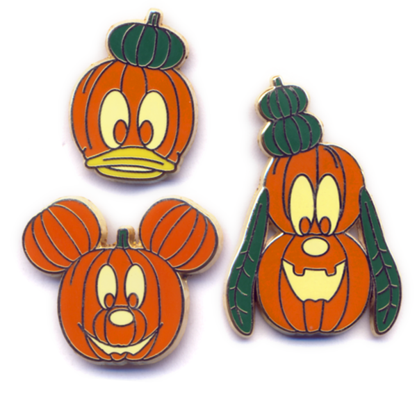 JDS - Pumpkin - Happy Trick Party - Jack-O-Lantern - Halloween 2005 - 3 Pin Set