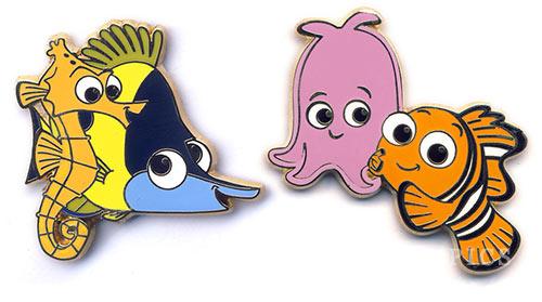 Tad, Sheldon, Pearl and Nimo - Finding Nemo - 2 pin set