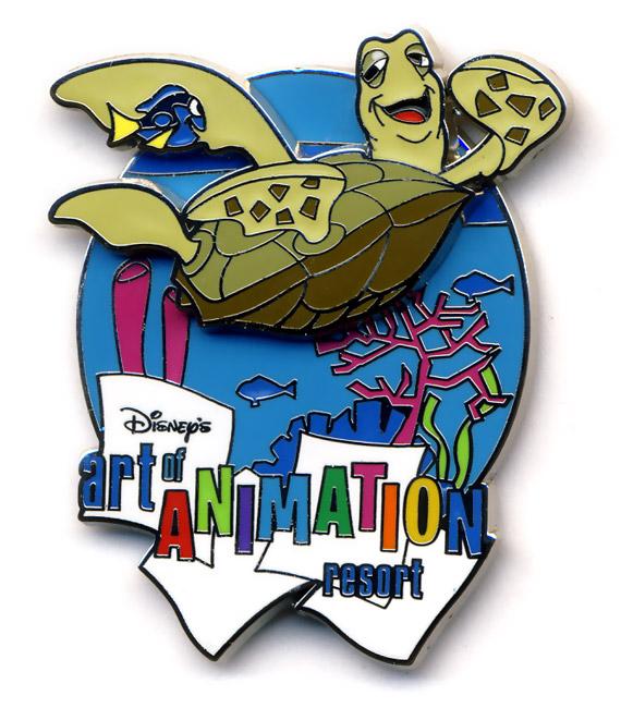 WDW - Disney's Art of Animation Resort Logo Pin - Crush and Dory