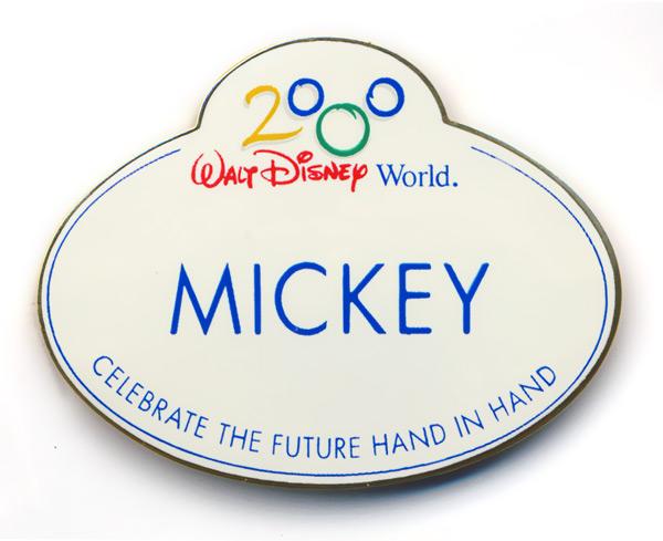 WDW Mickey Mouse - Name Tag - Millennium 2000 - Cast