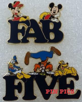 'Fab Five' Letter - 2 Pin Set