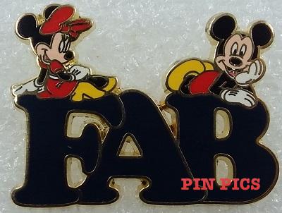 'Fab Five' Letter - 2 Pin Set - Fab Mickey and Minnie Only