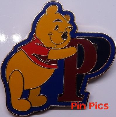Pooh Leaning on the Letter 'P'