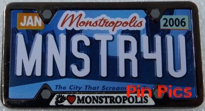 WDI - Monster's Inc. - Monstropolis License Plate MNSTR4U