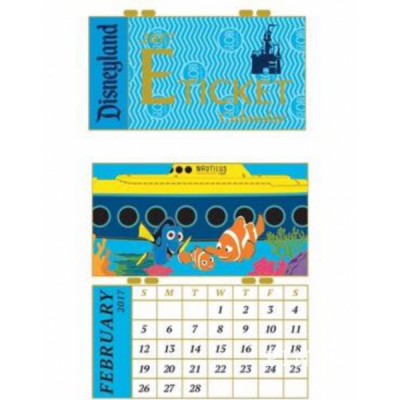 WDI E-ticket February 2017 Calendar Pin - Finding Nemo Submarine Voyage