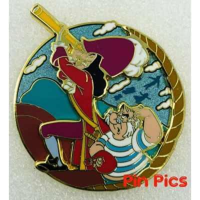 Disney Pin 34765 Disney Auctions (P.I.N.S.) Captain Hook & Smee in Boat LE  250 