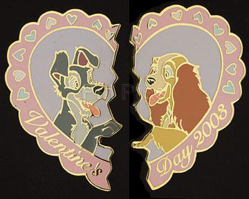 Disney Auctions - Valentine's Day Pin Set #1 (Lady and the Tramp)