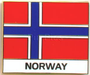 WDW - Norway Flag - Epcot 15 Year Future World - World Showcase Framed Set