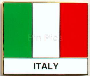 WDW - Italy Flag - Epcot 15 Year Future World - World Showcase Framed Set