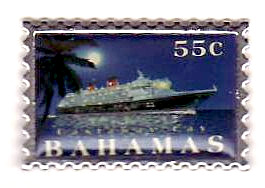 Disney Magic Cruise Line Ship - Bahamas Stamp (Night)