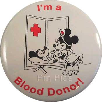 Button - I'm A Blood Donor! (Mickey & Minnie)