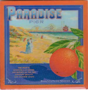 Paradise Pier Orange Crate Label