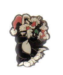 Sylvester in Santa Cap with Doll