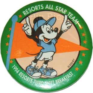 WDW - 1994 Resorts Third Shift Breakfast - Resorts All Star Team (Mickey Mouse)