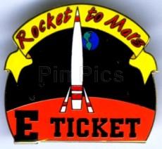 Disneyana Rocket to The Mars E-Ticket Pin 'Gold'