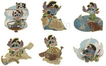 Disney Auctions - Stitch Pirate Adventure (6 Pin Set)