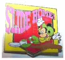 Slide Home Mickey baseball pin