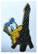 donald with eiffel tower french pin