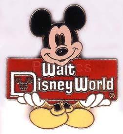 Walt Disney World - Mickey Holding Red Sign w/D (Black Eyes)