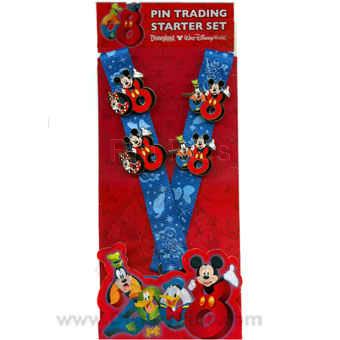Disney Pin Trading Starter Set with Lanyard - Mickey and Friends