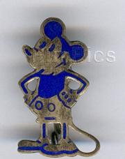 Vintage Silver Mickey Mouse - Looking Left - Blue