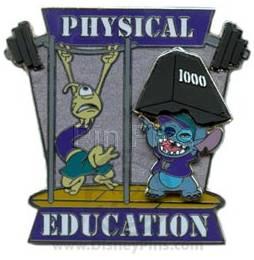 WDW - Pin Trading University - Disney's Pin Celebration 2008 - Physical Education - Stitch and Pleakley (ARTIST PROOF)