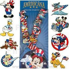 Disney's Americana Deluxe Starter Set - Lanyard and 8 Pins