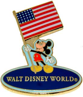 WDW - Mickey - Holding American Flag - Blue