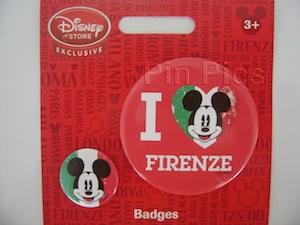 Florence DS - I Love Firenze Button/Badge Set
