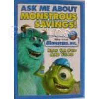 Monster's Inc DVD Promo Button Monstrous Savings