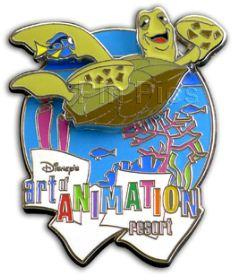 WDW - Disney's Art of Animation Resort Logo Pin - Crush and Dory (ARTIST PROOF)