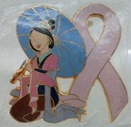 Unauthorized: Mulan With Parasol - Pink Ribbon