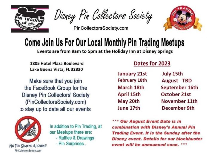 Disney Pin Collectors Society Monthly Trade Meet