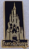 EuroDisney Gold and Black Castle Pin