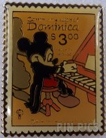 Mickey Mouse in Tails - Playing Piano - Dominica $3 Stamp Pin