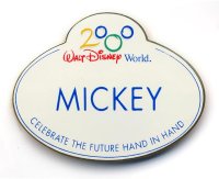 WDW Mickey Mouse - Name Tag - Millennium 2000 - Cast