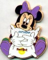 Bootleg - Minnie Hugging a White Hard Rock Cafe Pillow (Purple/Green)